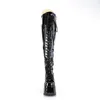 CAMEL-300WC Damen Boots von DemoniaCult, Schwarz Lack , EU Produktbild-Vorschau 2