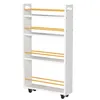 Schmales Rollregal aus Bambus mit 4 Ablagen, 45x15x81cm, Produktbild-Vorschau 1