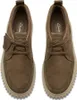 A top-down view of a pair of brown Clarks Torhill LaceHi sneakers. Produktbild-Vorschau