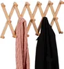 Relaxdays Wandgarderobe Holz, ausziehbare Garderobenleiste, Produktbild-Vorschau 1