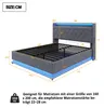Merax Polsterbett 160x200cm mit LED und USB, hydraulisches Produktbild-Vorschau 7