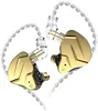 A pair of gold and black in-ear headphones with transparent cables, presented against a white background. Produktbild-Vorschau