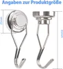 Magnethaken Extra Stark 20kg Neodym Magnete mit Haken 25mm Produktbild-Vorschau 3