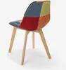 Sedia patchwork in legno e tessuto per cucina bar Anteprima dell’immagine prodotto 3
