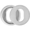 Two gray oval-shaped ear pads are shown against a white background. Voir les images du produit