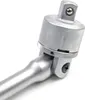 A close-up shot of a silver-colored ratchet wrench head with a flexible joint. Anteprima dell’immagine prodotto