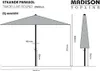 Diagrams and dimensions of a parasol. Produktbild-Vorschau
