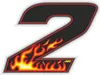 Sticker Rennnummer für Motorrad "2" Flames 100 x 130 mm Produktbild-Vorschau 1