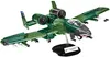 A model of a green camouflage A-10 Thunderbolt II Warthog aircraft on a display stand. Náhled obrázku produktu