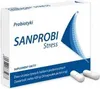 A box of SANPROBI Stress probiotics with two capsules in front. Produktbild-Vorschau