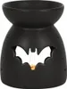 Schwarzer Teelicht Duftlampe mit Fledermaus Motiv als Produktbild-Vorschau 1