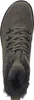 A top-down view of a green suede boot with faux fur lining. Produktbild-Vorschau