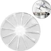 A clear plastic splash guard for a stand mixer, shown in isolation and with a close-up inset of a stand mixer. Produktbild-Vorschau