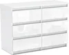 Kommode mit 6 Schubladen Weiß Matt / Weiß Glanz Produktbild-Vorschau 5
