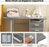 COSTWAY 105x50x75cm Skládací počítačový stůl se 3 Náhled obrázku produktu 4
