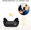 A car seat booster with accompanying icons and text. Náhľad obrázku produktu
