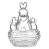 Clayre & Eef Szklana doniczka Królik 12x9x17 cm Podgląd zdjęcia produktu 1