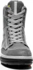 A close-up, front-facing view of a single gray winter boot. Produktbild-Vorschau