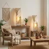 Stehlampe Quento 90cm Capiz Rattan Scheibenleuchte elegant Produktbild-Vorschau 6