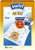 A product package for Swirl vacuum cleaner bags, featuring the product and marketing graphics. Produktbild-Vorschau