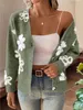 ASKSA Cardigan Femme Col V Manches Longues Motif Fleurs Voir les images du produit 3