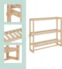 Relaxdays Wandregal Bad, HxBxT: 54 x 60 x 15 cm, Bambus, Produktbild-Vorschau 5