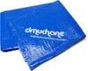 A blue tarp with white text is folded and lying on a white surface. Náhled obrázku produktu