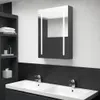 vidaXL Szafka z lustrem łazienkowym LED szara 50x13x70 cm Podgląd zdjęcia produktu 2