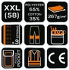 A grid of icons representing product features and specifications. Produktbild-Vorschau