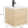 Meuble vasque SORRENTO suspendu 45cm avec plan céramique Voir les images du produit 3