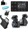 A collage of various electronic accessories, including a dashcam, a rearview mirror, a USB-C cable, and a display unit. Produktbild-Vorschau