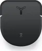 A top-down view of a black robot vacuum cleaner. Produktbild-Vorschau
