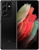 A black Samsung Galaxy S21 Ultra 5G smartphone is shown from the back and front, with the screen displaying a colorful abstract image. Anteprima dell’immagine prodotto