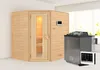 Karibu Sauna Innensauna Mia Eckeinstieg  Ofen 9 kW  externe Produktbild-Vorschau 1