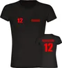 multifanshop Damen T-Shirt - Regensburg - Trikot Nummer 12, Produktbild-Vorschau 1