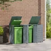 vidaXL Mülltonnenbox für 3 Tonnen Grau 207x79x117 cm Stahl Produktbild-Vorschau 3