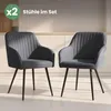 2er Set Velours Esszimmerstühle mit Ziernähten FLORENCE Produktbild-Vorschau 10