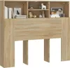 vidaXL Čelo postele s policami Dub Sonoma 120x19x103,5 cm Náhľad obrázku produktu 4