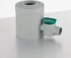 A gray rain collector with a green shut-off valve sits on a metallic surface. Anteprima dell’immagine prodotto