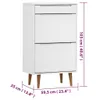 vidaXL Scarpiera MOLDE Bianco 59,5x35x103 cm in legno di Anteprima dell’immagine prodotto 8