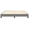 A gray upholstered bed frame with a wooden slat mattress support is shown against a white background. Voir les images du produit