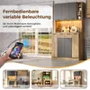 Armoire vitrine Merax pour cuisine, équipée de LED, meuble Voir les images du produit 11
