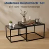 Couchtisch 2er Set mit Metallgestell, Wohnzimmertisch Produktbild-Vorschau 3