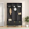 MODFU Set armadio 120×40×191 cm con panca, 6 ganci dorati e Anteprima dell’immagine prodotto 2