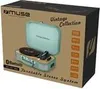 The image shows the product packaging for a Muse turntable stereo system. Voir les images du produit