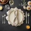 Tischset Metallic Blume 6er Set abwaschbar, rundes Platzset Produktbild-Vorschau 9