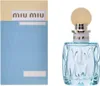 A product shot of Miu Miu L'Eau Bleue Eau de Parfum and its packaging. Voir les images du produit