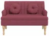 vidaXL Banc avec coussin vin rouge 113x64,5x75,5 cm Tissu Voir les images du produit 3