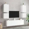 vidaXL Szafka wisząca pod TV biała 40,5x30x40 cm materiał Podgląd zdjęcia produktu 4