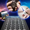 A collage of images showing a watch, a calculator, a thermometer, and a package of button cell batteries. Produktbild-Vorschau